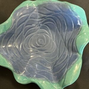 Blue and Green Ceramic Art Bowl